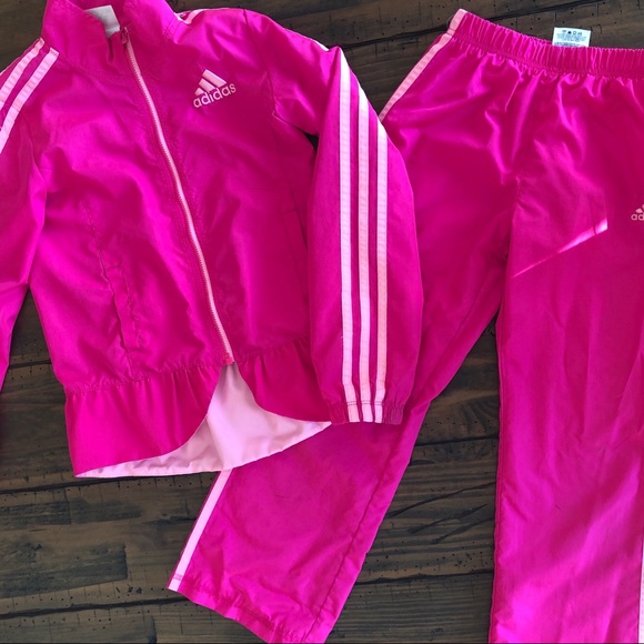 pink and grey adidas tracksuit